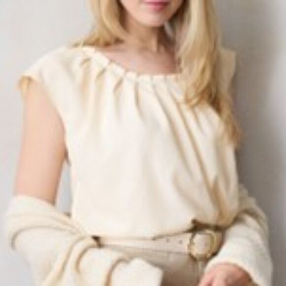 NWT Women's LC Lauren Conrad Pleated Scoopneck Top - Picture 3 of 7